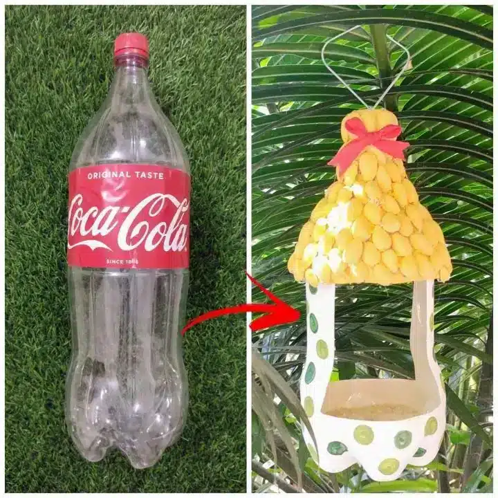 make a cute birdhouse from plastic bottles 3