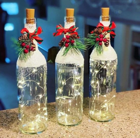 make christmas decorations with bottles 12