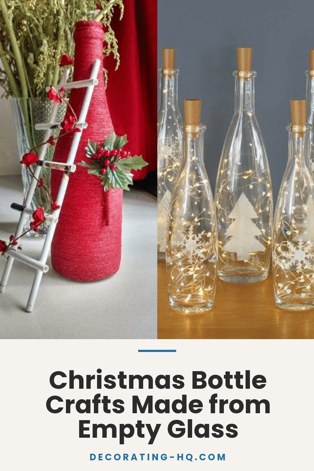 Christmas Bottle Crafts Made from Empty Glass