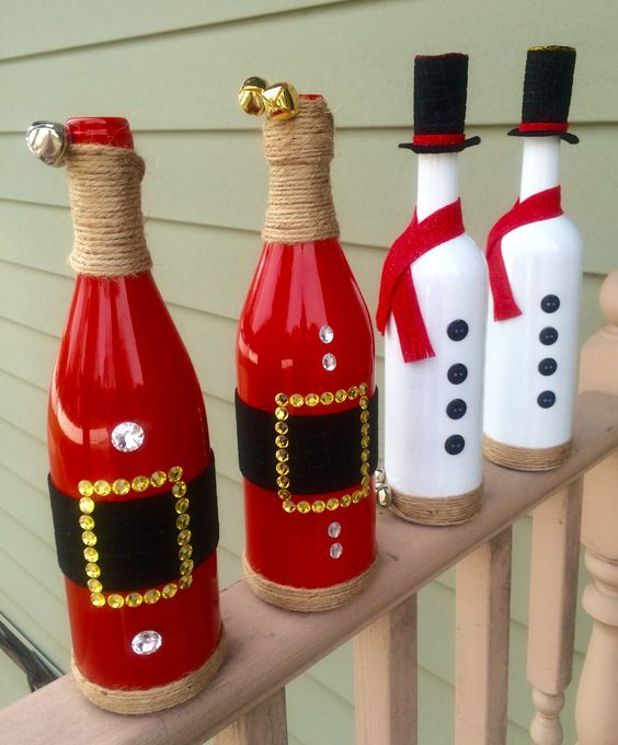 make christmas decorations with bottles 3