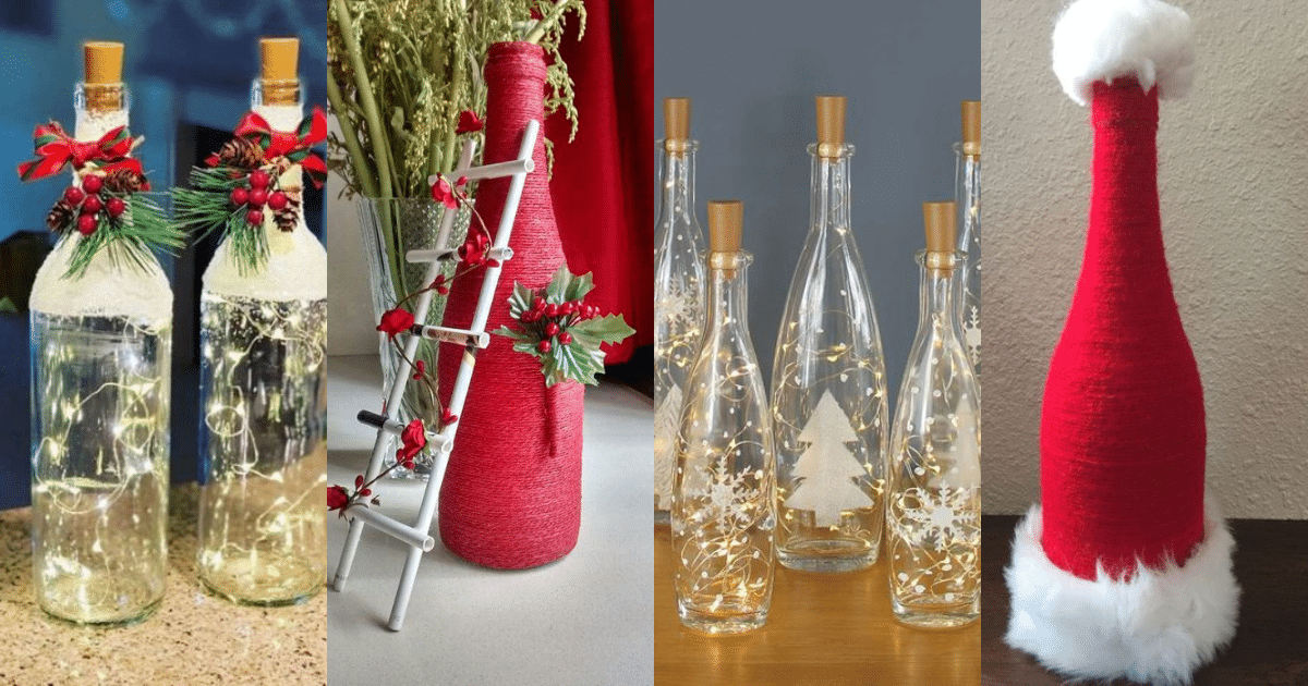 make christmas decorations with bottles