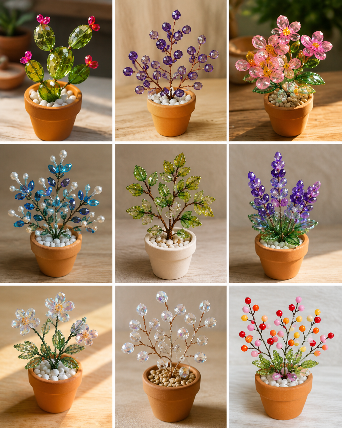 Miniature Flower Pots Adorned with Beads and Jewels Miniature Flower Pots Adorned with Beads and Jewels miniature flower pots adorned with beads and jewels 4