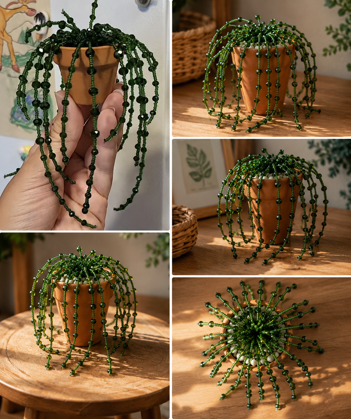 Miniature Flower Pots Adorned with Beads and Jewels Miniature Flower Pots Adorned with Beads and Jewels miniature flower pots adorned with beads and jewels