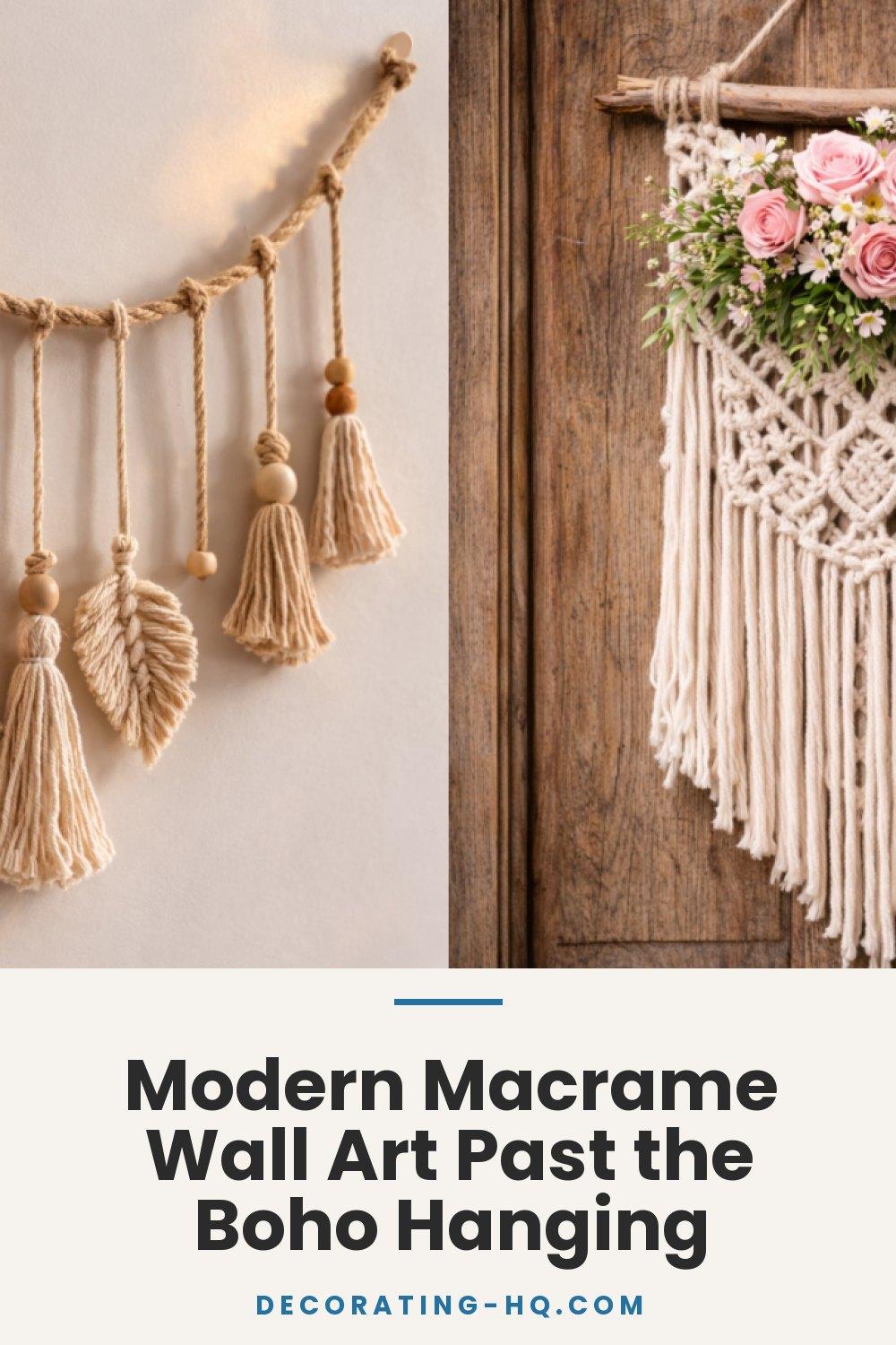 Modern Macrame Wall Art Past the Boho Hanging