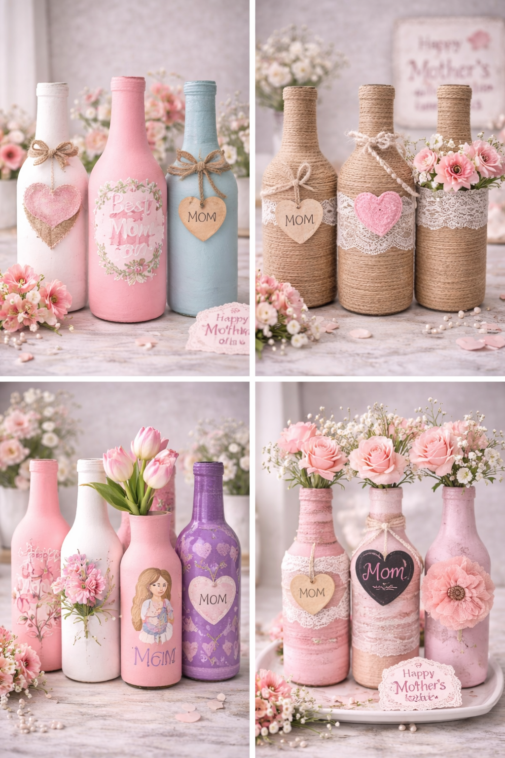 Stunning Mother's Day Decor Ideas Using Glass Bottles Stunning Mother's Day Decor Ideas Using Glass Bottles mothers day decoration ideas using glass bottles 5