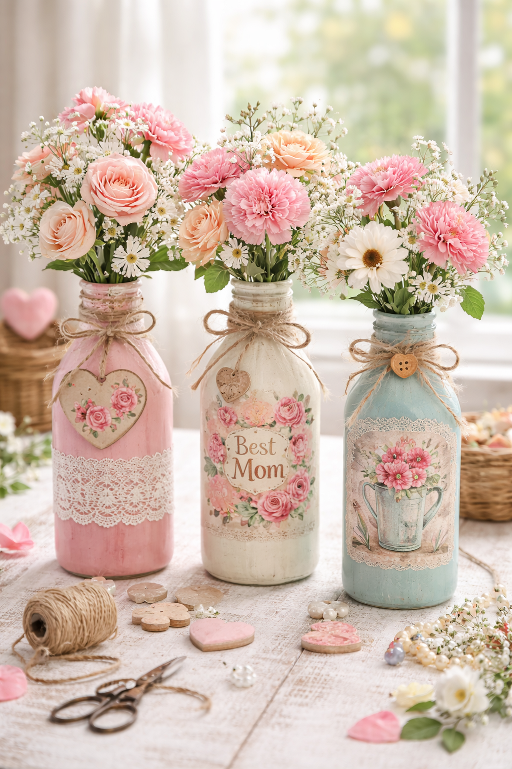 Stunning Mother's Day Decor Ideas Using Glass Bottles Stunning Mother's Day Decor Ideas Using Glass Bottles mothers day decoration ideas using glass bottles 6