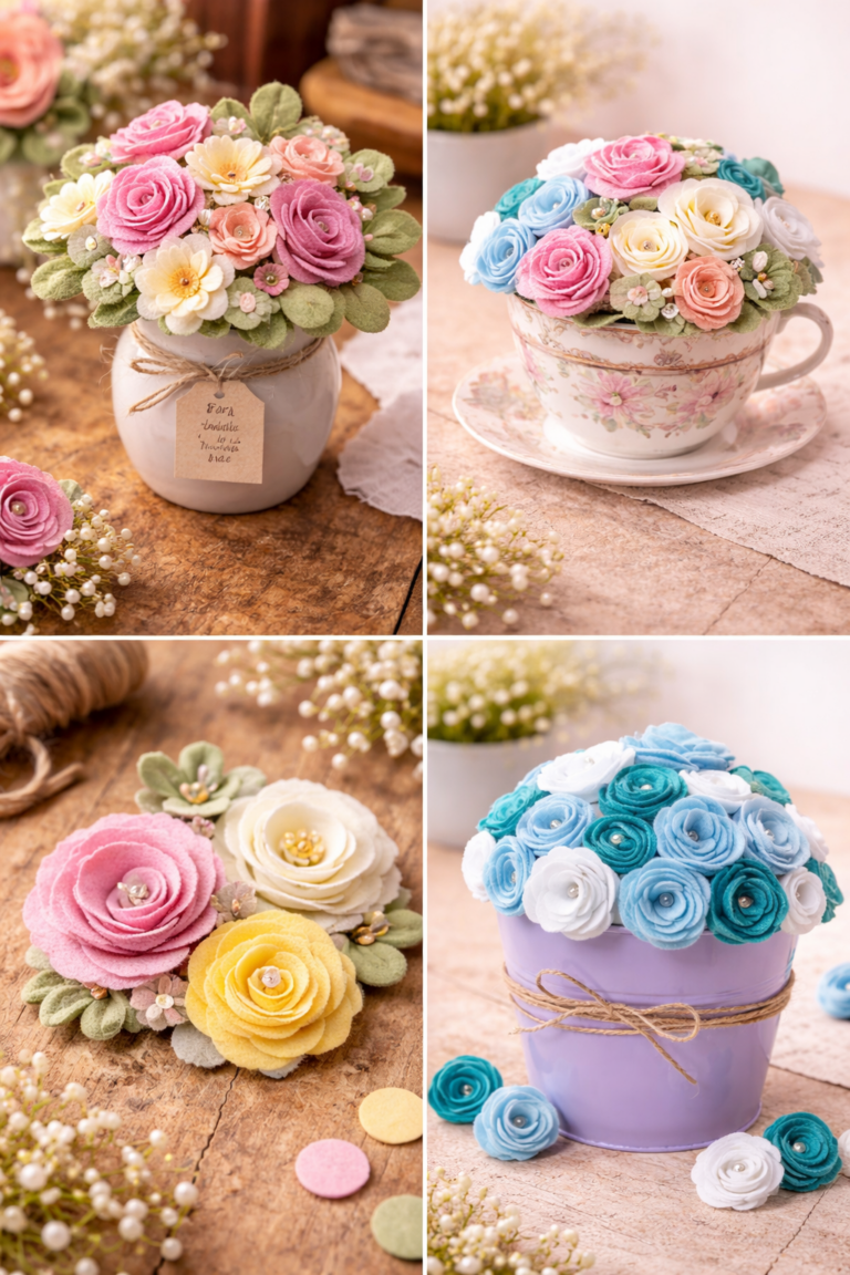 Mother’s Day Ideas: How to Make a Flower Arrangement with Felt Mother’s Day Ideas: How to Make a Flower Arrangement with Felt mothers day ideas how to make a flower arrangement with felt 3
