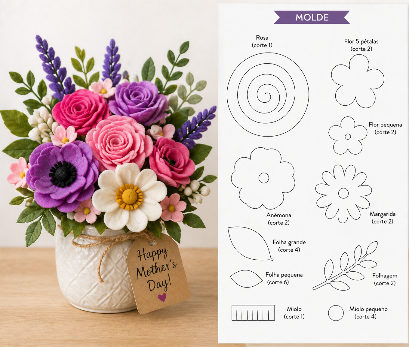 Mother’s Day Ideas: How to Make a Flower Arrangement with Felt Mother’s Day Ideas: How to Make a Flower Arrangement with Felt mothers day ideas how to make a flower arrangement with felt 8