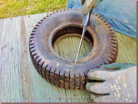 old tire flower planter11