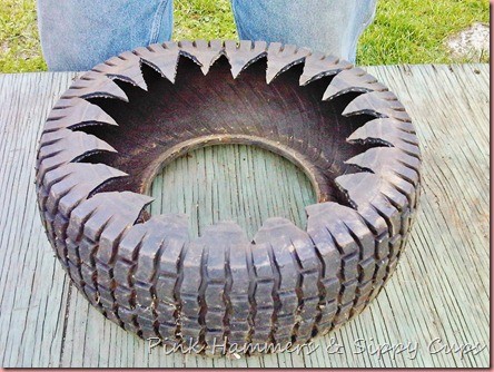 old tire flower planter14