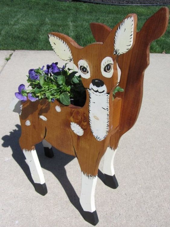 Charming Wooden Planters Shaped Like Animals