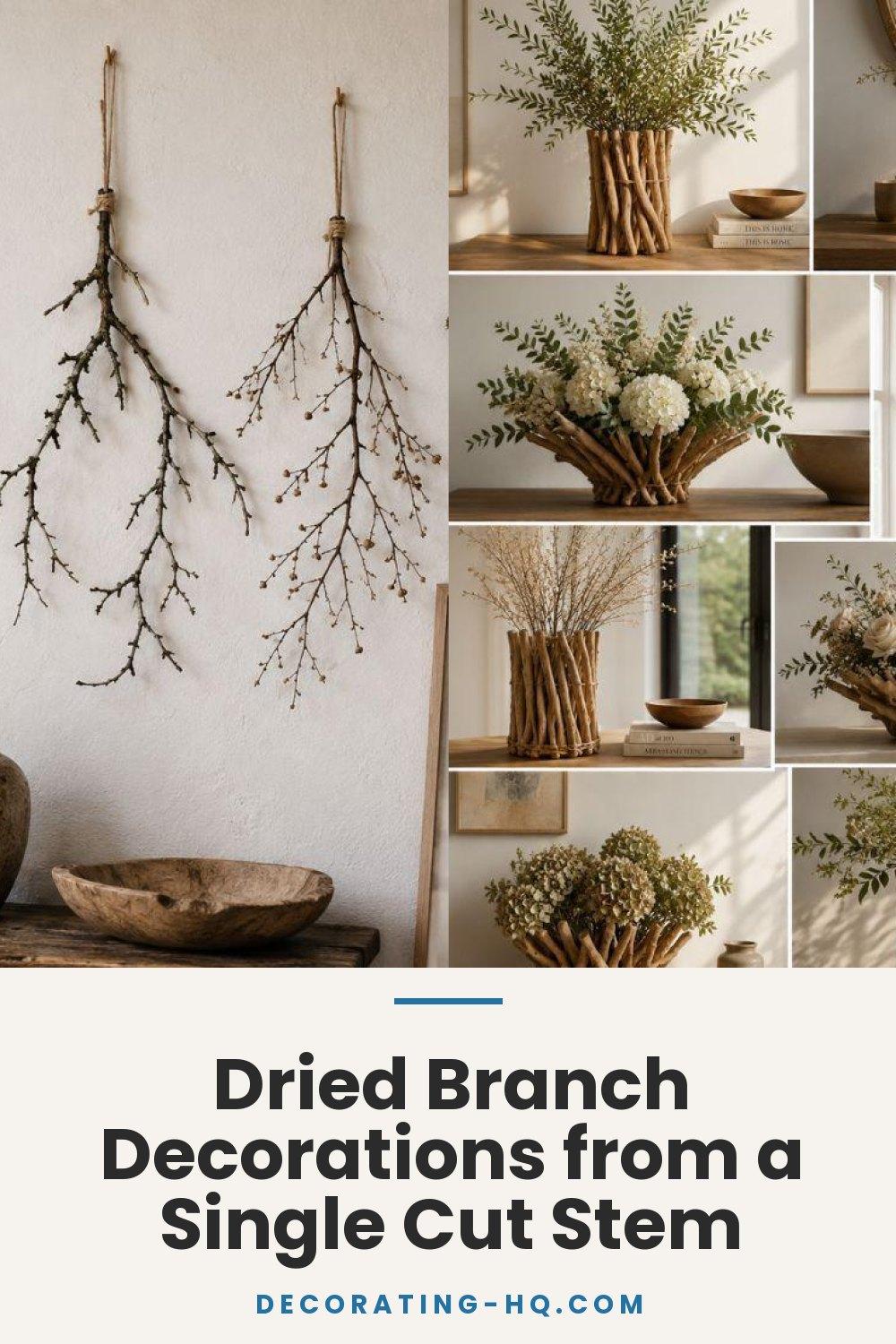 Dried Branch Decorations from a Single Cut Stem