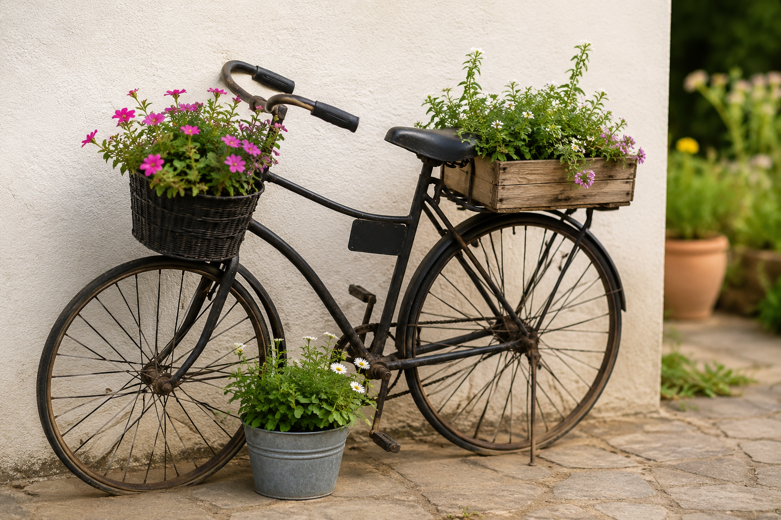Original ideas for transforming a bicycle into a decorative flower pot Original ideas for transforming a bicycle into a decorative flower pot original ideas for transforming a bicycle into a decorative flower pot 4