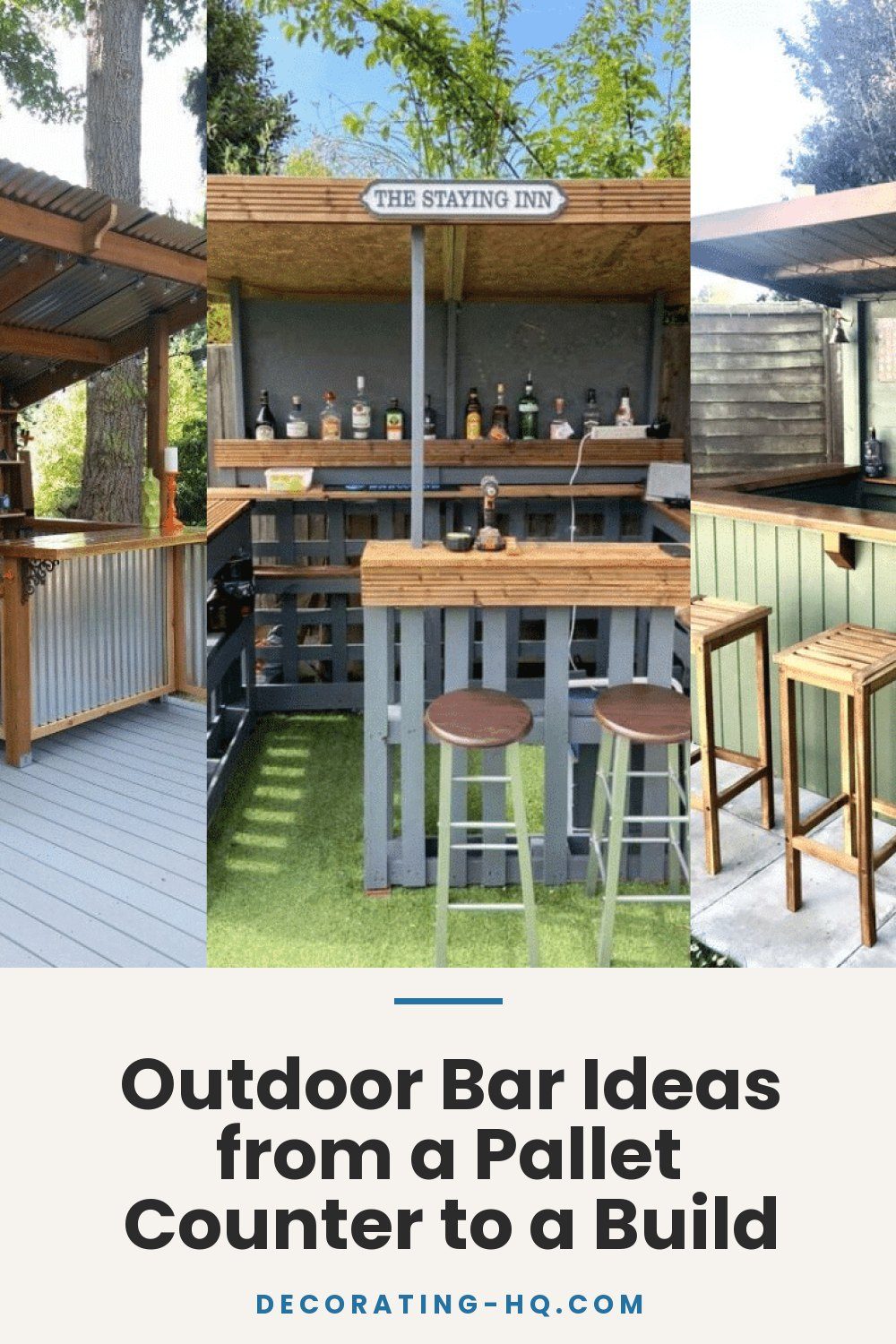 Outdoor Bar Ideas from a Pallet Counter to a Build
