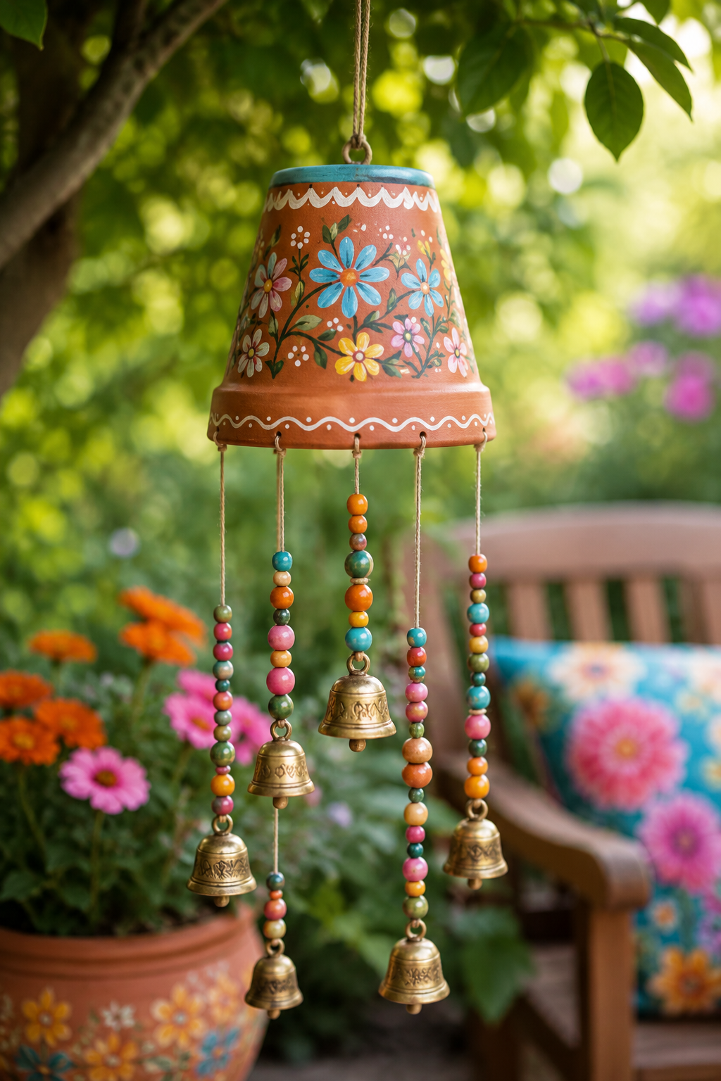 Beautiful Painted Pot Wind Chime Designs to Try Today Beautiful Painted Pot Wind Chime Designs to Try Today painted pot wind chime 5