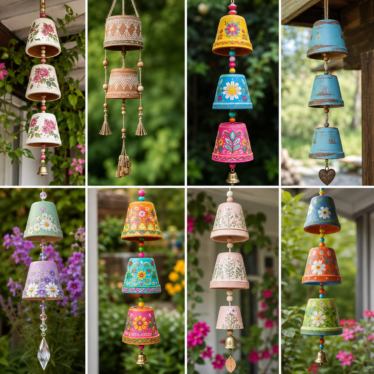 Beautiful Painted Pot Wind Chime Designs to Try Today Beautiful Painted Pot Wind Chime Designs to Try Today painted pot wind chime