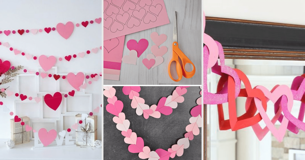 paper garland for valentines day