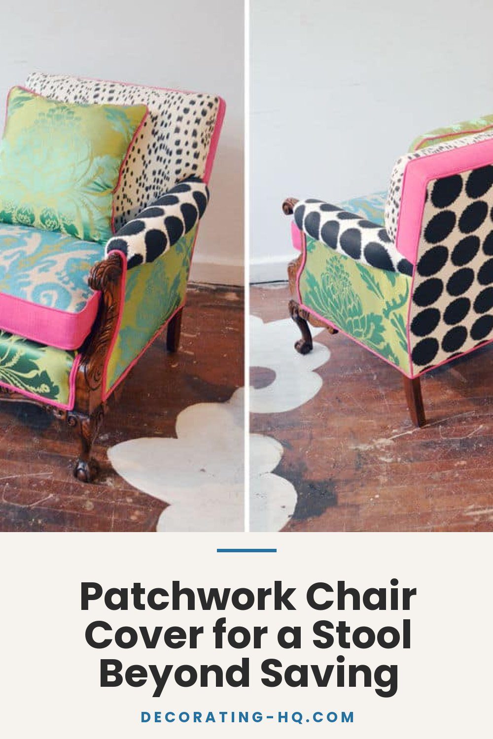 Patchwork Chair Cover for a Stool Beyond Saving