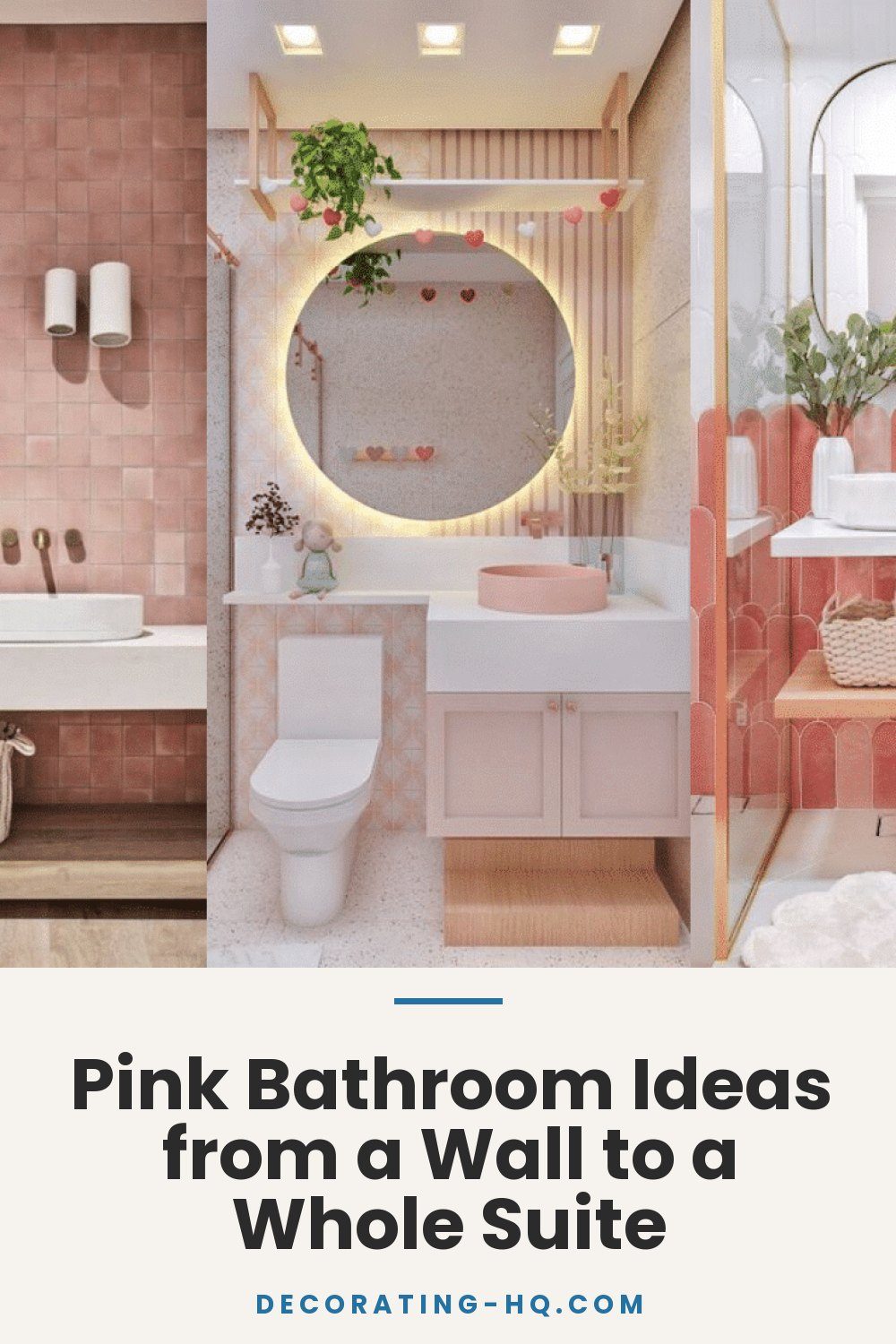 Pink Bathroom Ideas from a Wall to a Whole Suite