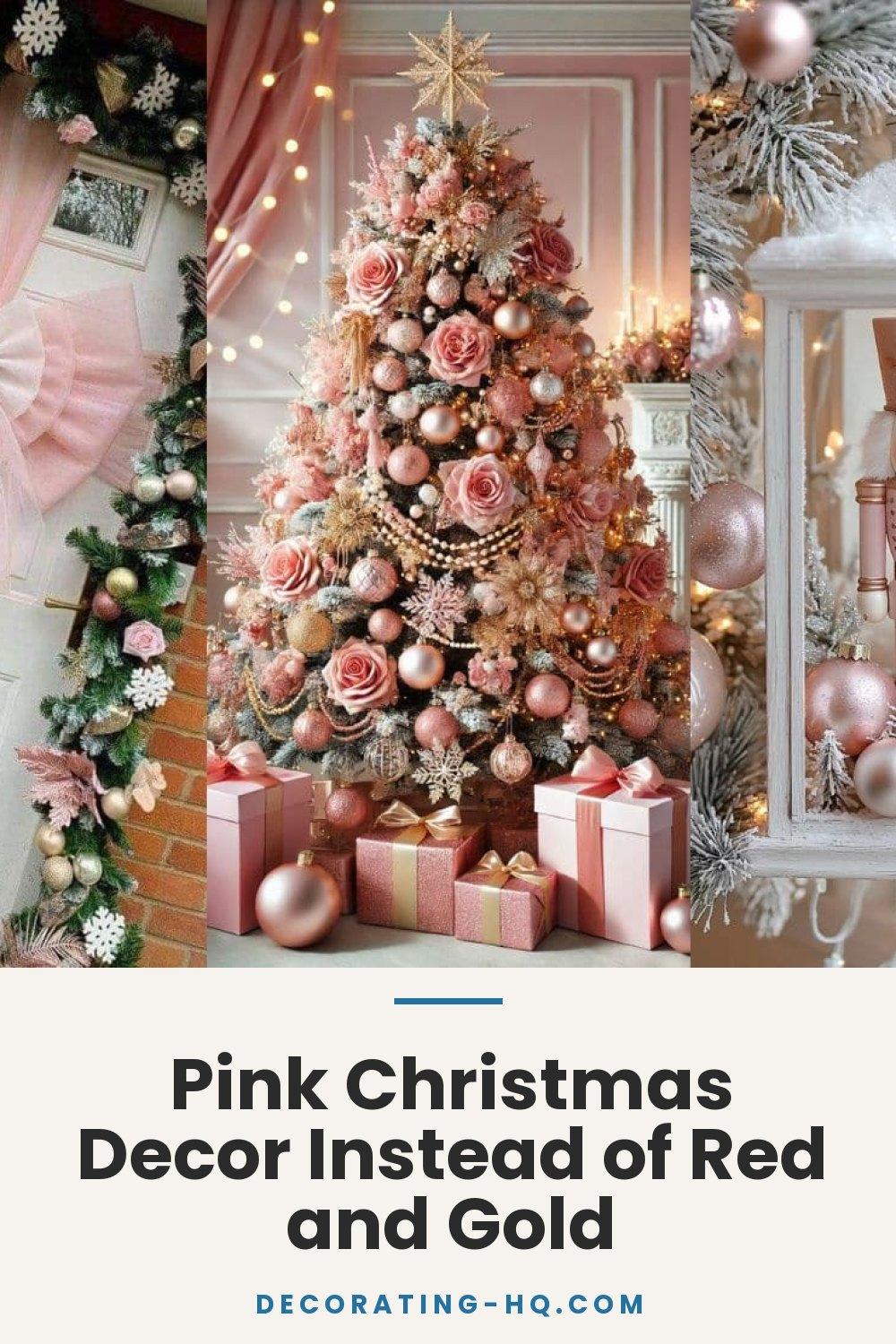 Pink Christmas Decor Instead of Red and Gold