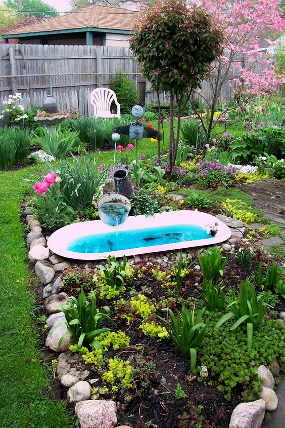 Bathtubs turned into beautiful ponds for your garden