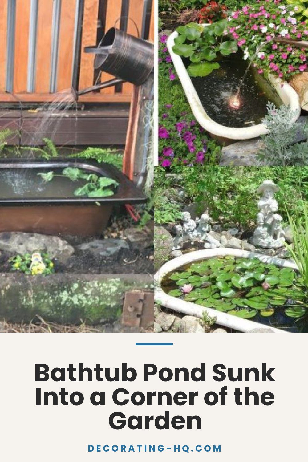 Bathtub Pond Sunk Into a Corner of the Garden