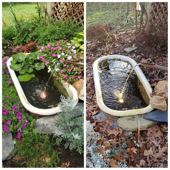 Bathtubs turned into beautiful ponds for your garden