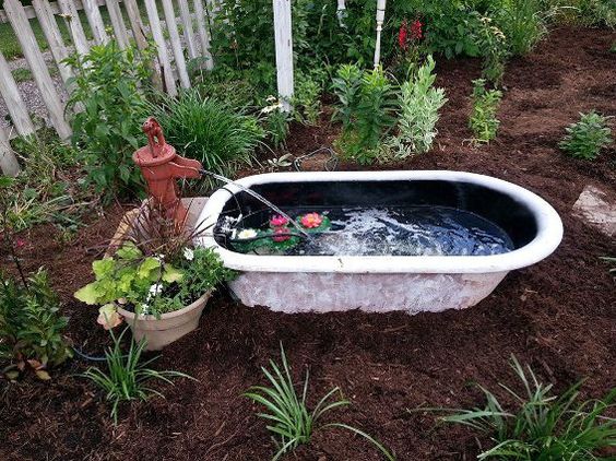 Bathtubs turned into beautiful ponds for your garden