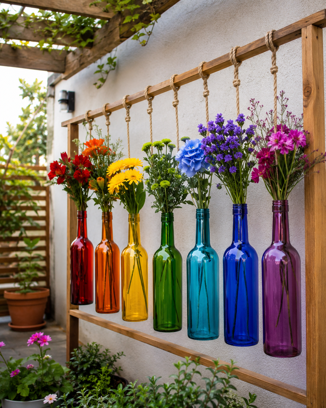 Rainbow Bottle Garden: Creative DIY Plant Display Rainbow Bottle Garden: Creative DIY Plant Display rainbow bottle garden 1