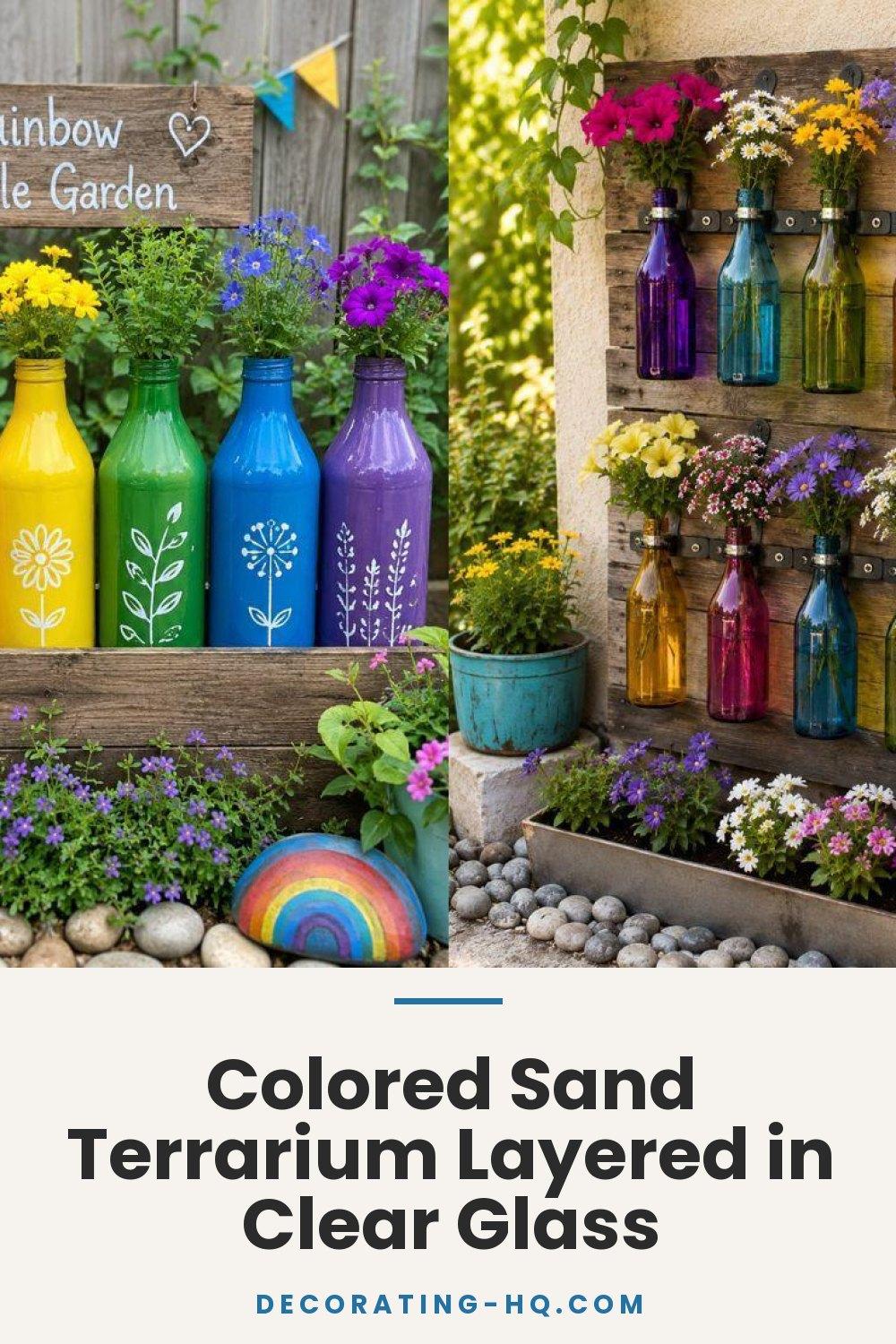 Colored Sand Terrarium Layered in Clear Glass