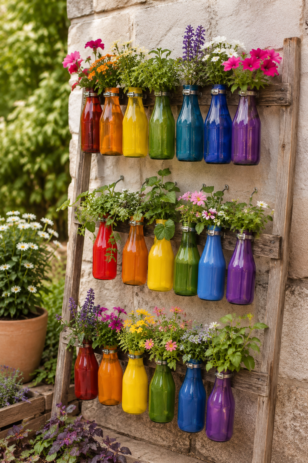Rainbow Bottle Garden: Creative DIY Plant Display Rainbow Bottle Garden: Creative DIY Plant Display rainbow bottle garden 3