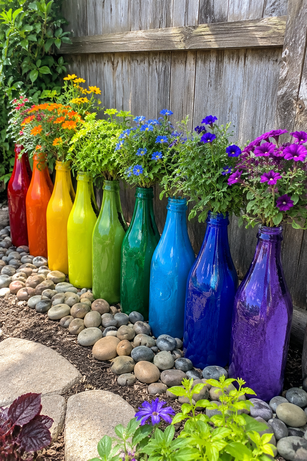 Rainbow Bottle Garden: Creative DIY Plant Display Rainbow Bottle Garden: Creative DIY Plant Display rainbow bottle garden 4
