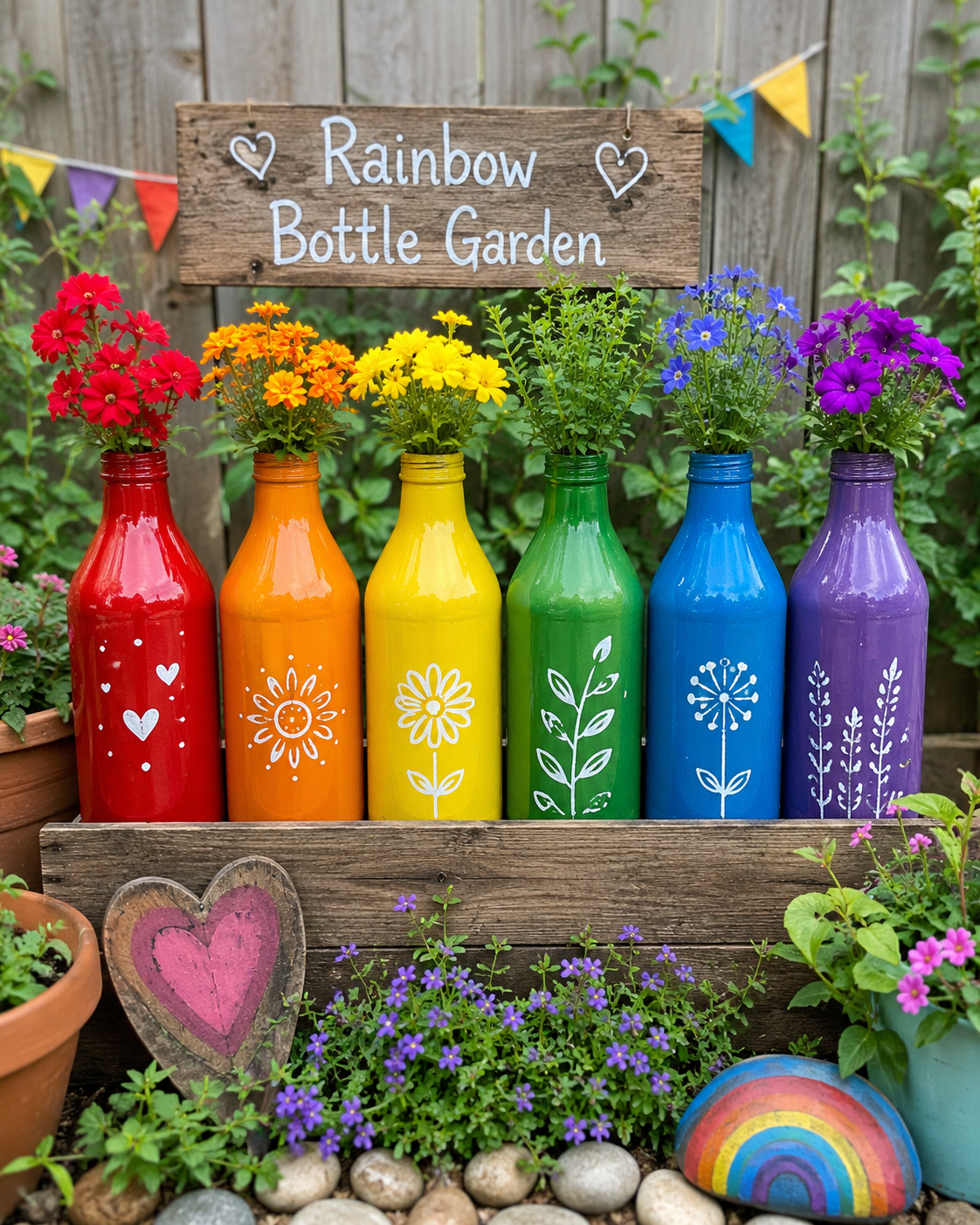 Rainbow Bottle Garden: Creative DIY Plant Display Rainbow Bottle Garden: Creative DIY Plant Display rainbow bottle garden 5