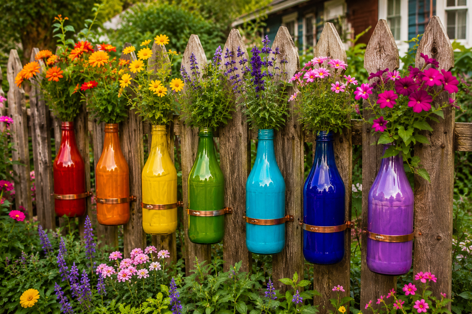 Rainbow Bottle Garden: Creative DIY Plant Display Rainbow Bottle Garden: Creative DIY Plant Display rainbow bottle garden