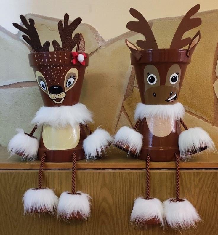 reindeer made from terracotta pots 2 1
