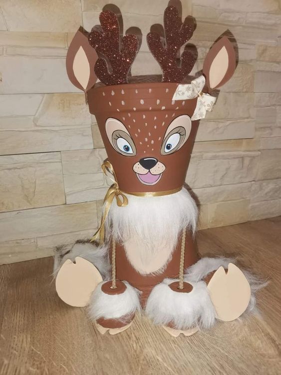 reindeer made from terracotta pots 7 1