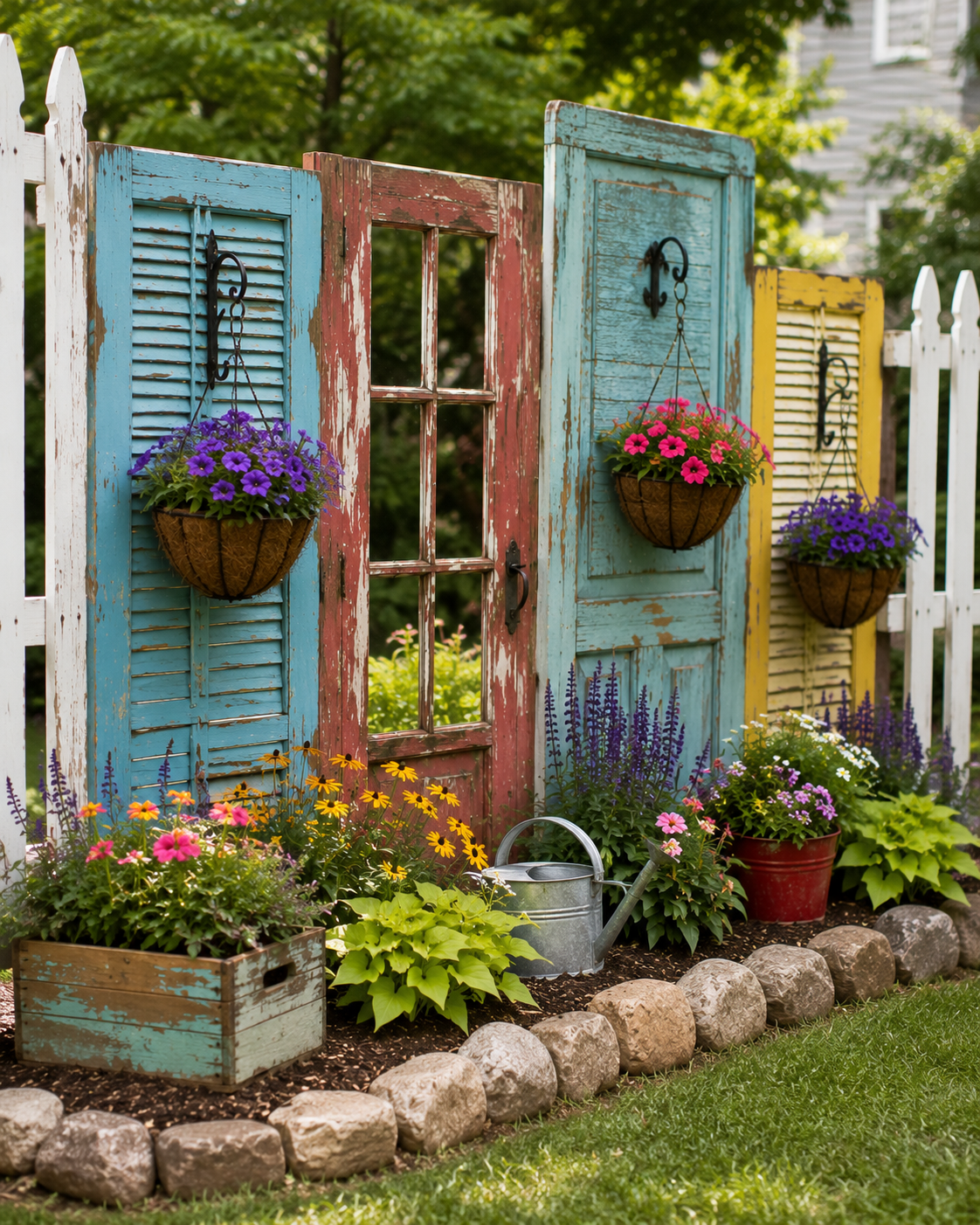 Repurpose Old Windows into Colorful Fence Ideas Repurpose Old Windows into Colorful Fence Ideas repurpose old windows into colorful fence ideas 1