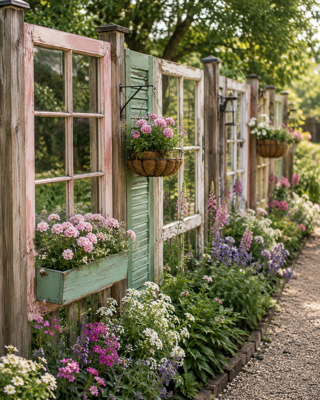 Repurpose Old Windows into Colorful Fence Ideas Repurpose Old Windows into Colorful Fence Ideas repurpose old windows into colorful fence ideas 2