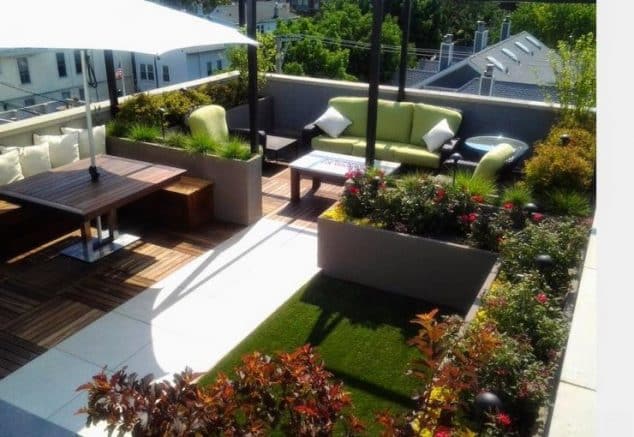 13+ Stunning Roof Top Balcony Garden Design