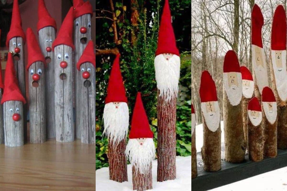 santa claus made from tree trunks 10