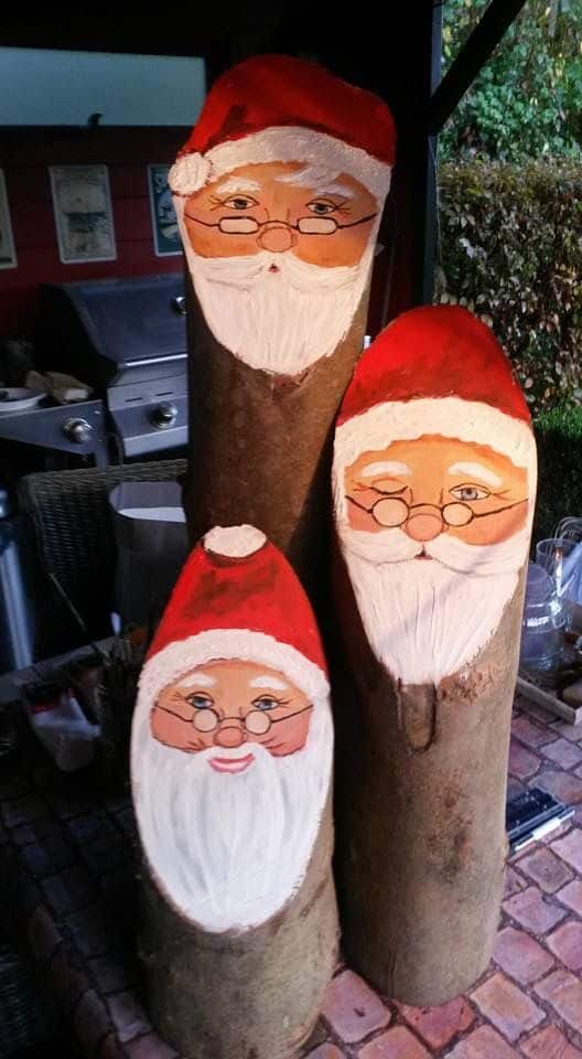 santa claus made from tree trunks 7