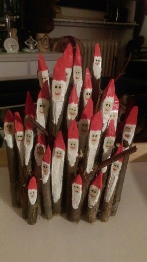 santa claus made from tree trunks 8