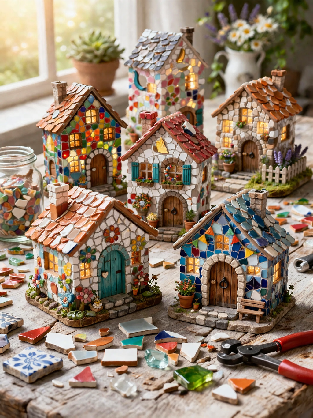 Small Houses Made of Mosaic Pieces: Charming Handmade Décor Ideas Full of Color Small Houses Made of Mosaic Pieces: Charming Handmade Décor Ideas Full of Color small houses made of mosaic pieces 4