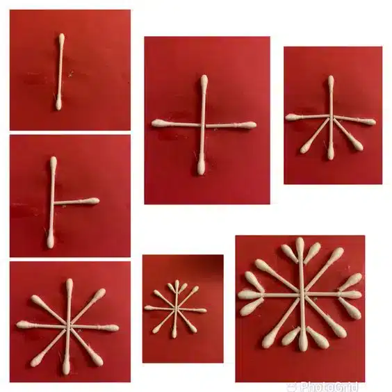 snowflakes with cotton swabs for your christmas 2