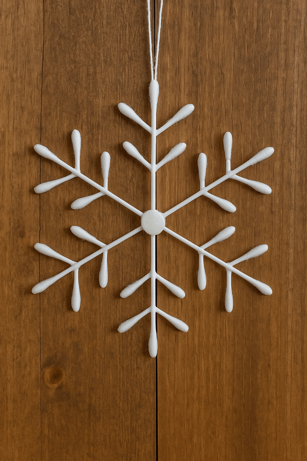 snowflakes with cotton swabs for your christmas 6