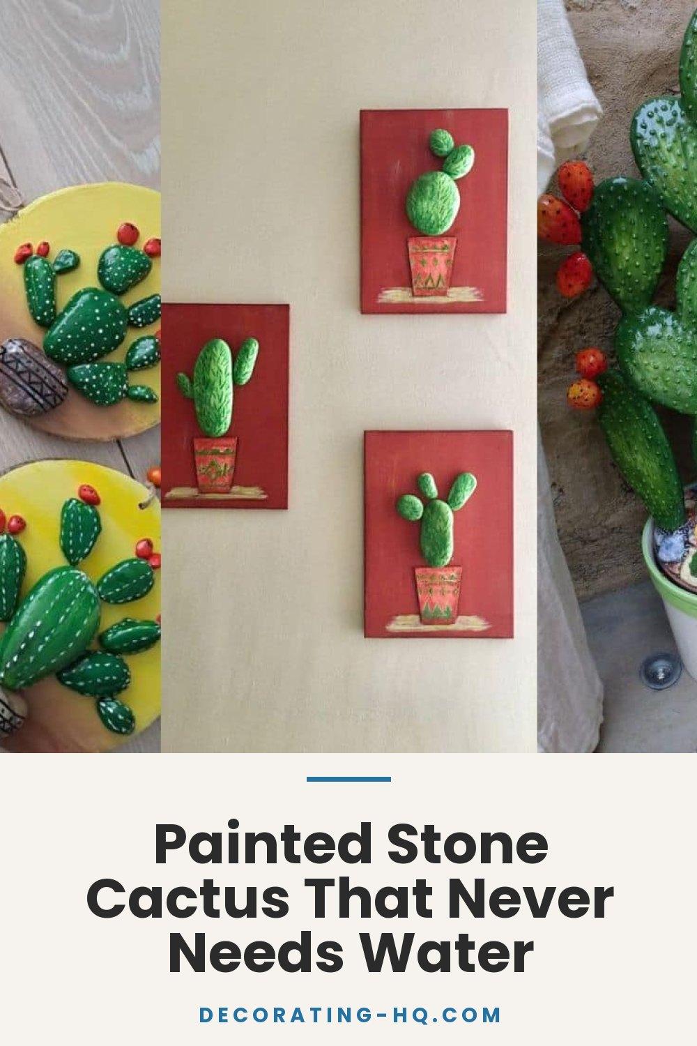 Painted Stone Cactus That Never Needs Water