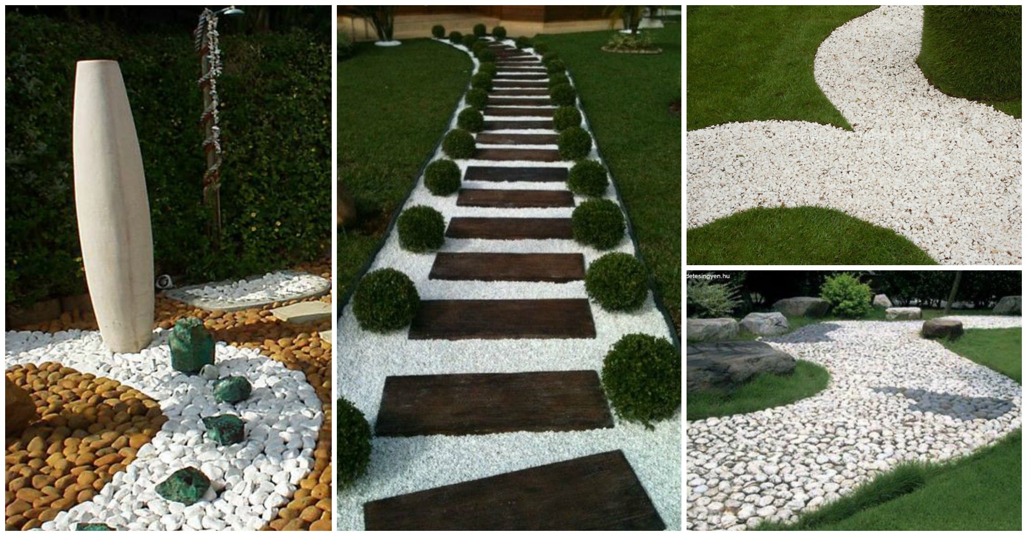 superb white pebble walkways