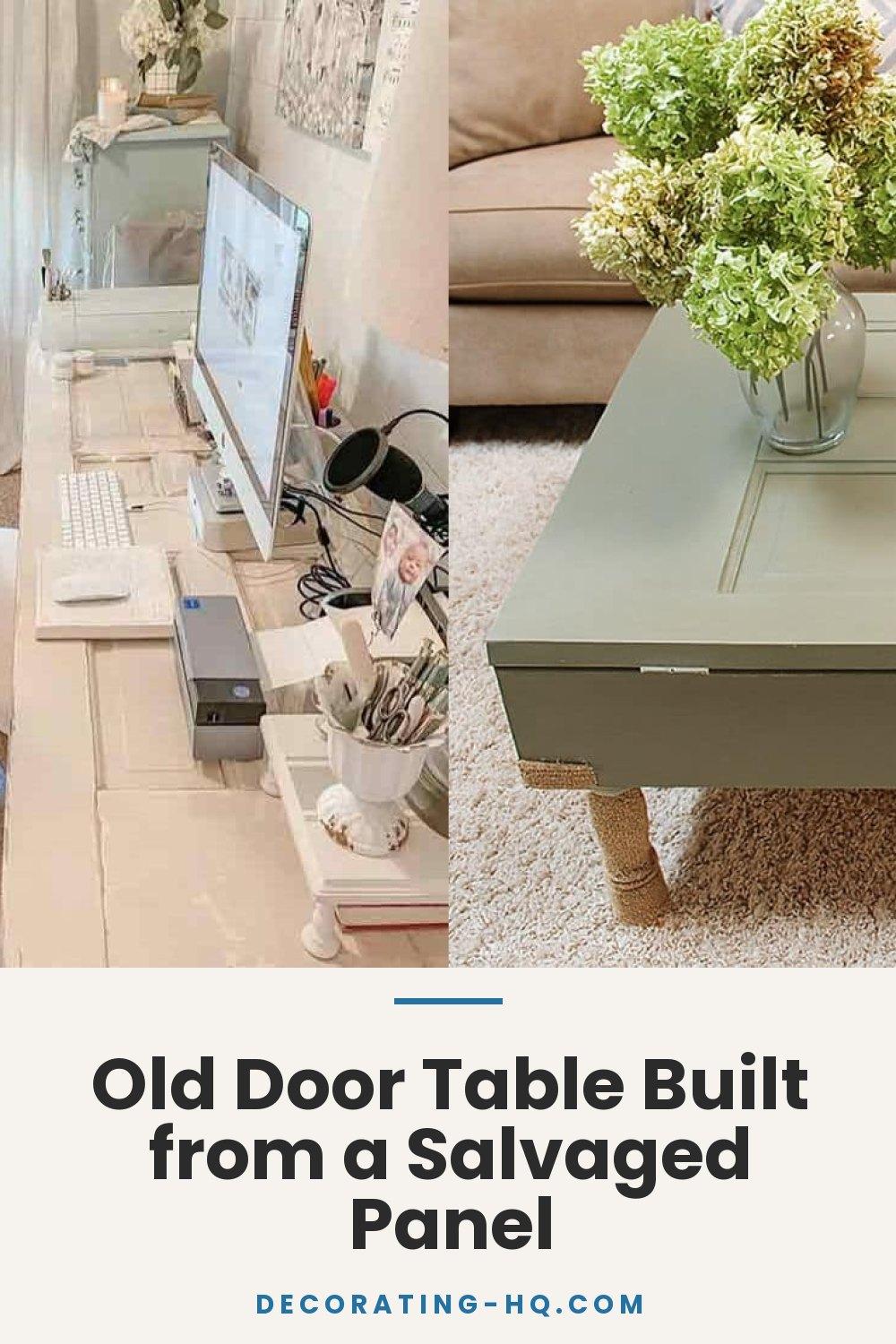 Old Door Table Built from a Salvaged Panel
