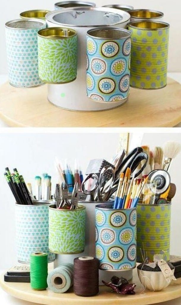 15+ Awesome DIY Ideas To Transform Tin Cans Into Practical Organizers