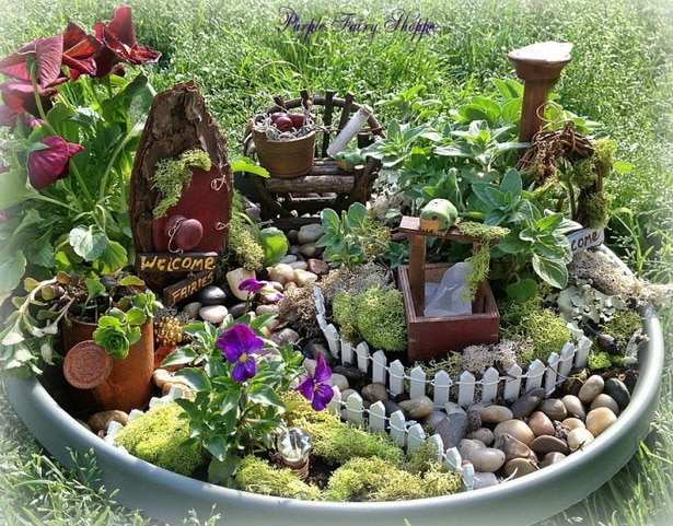 tree stump fairy gardens 1